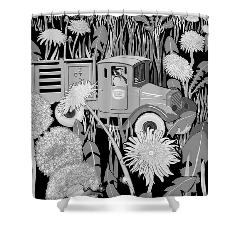 Toy Shower Curtain featuring the digital art Forgotten by Carol Jacobs