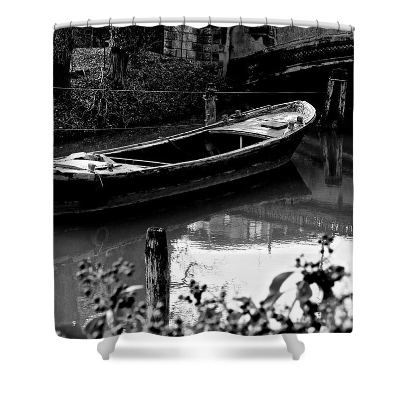 Boat Shower Curtain featuring the photograph Forgotten by Donato Iannuzzi