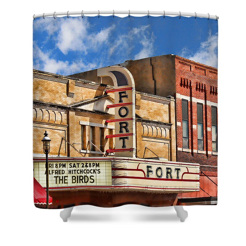 Fort Theater Shower Curtain featuring the photograph Fort Theater by Sylvia Thornton
