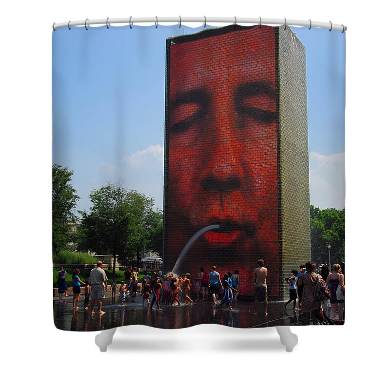 Chicago Shower Curtain featuring the photograph Fountain Fun by Lynn Bauer