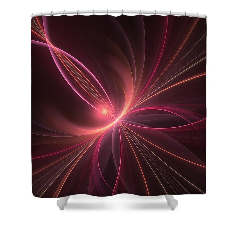 Fractal Shower Curtain featuring the digital art Fractal Dancing with the Light by Gabiw Art