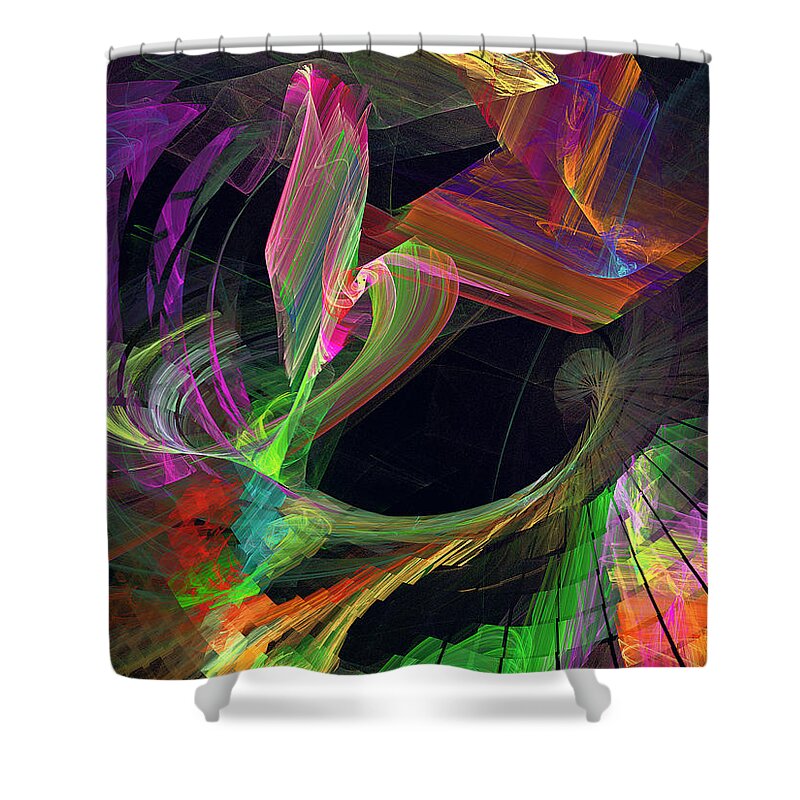 Owl Shower Curtain featuring the photograph Fractal - Owl Swooping by Susan Savad