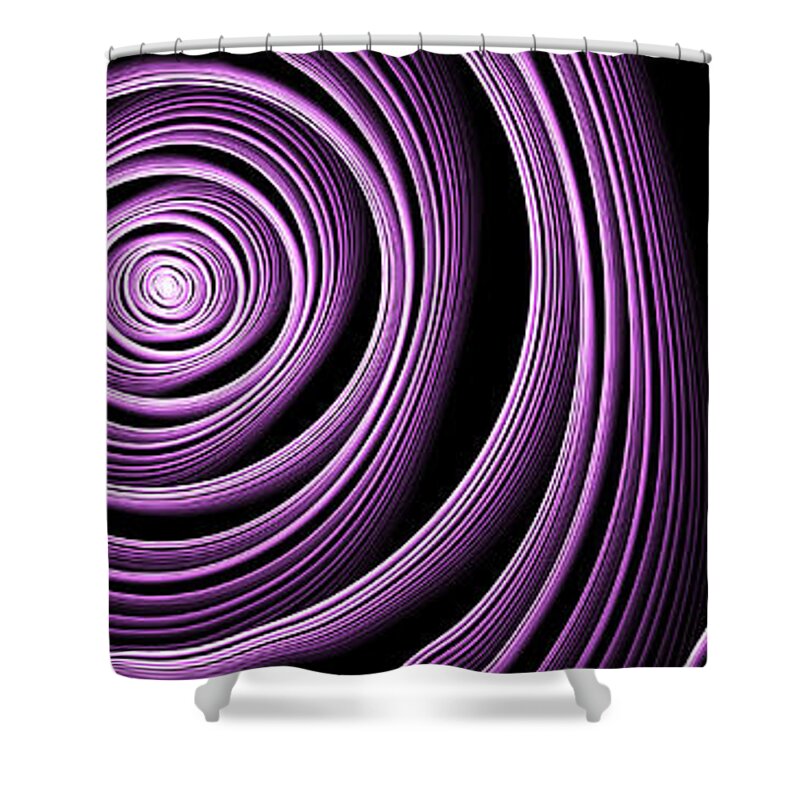 Fractal Shower Curtain featuring the digital art Fractal Purple Swirl by Gabiw Art