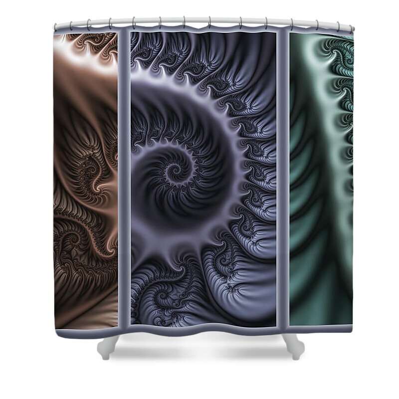 Fractal Shower Curtain featuring the digital art Fractal Triptychon 4 by Gabiw Art