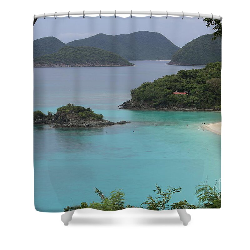 Trunk Bay Shower Curtain featuring the photograph Framed Beautiful Trunk Bay by Fiona Kennard
