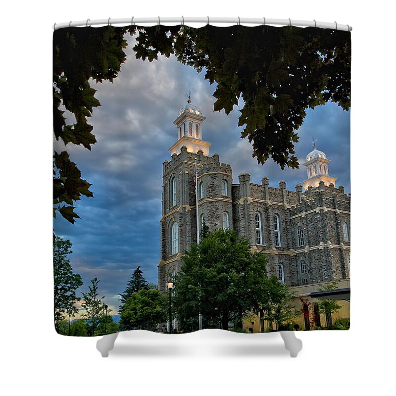 Logan Temple Shower Curtain featuring the photograph Framed Temple by David Andersen