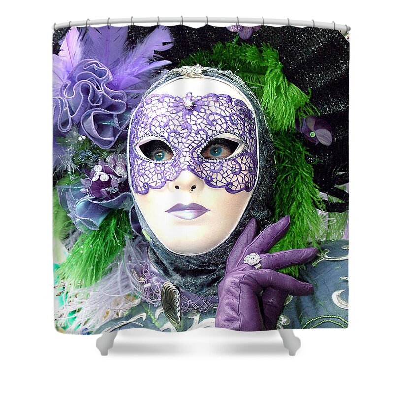 Venice Carnival Shower Curtain featuring the photograph Francine's Purple Glove by Donna Corless