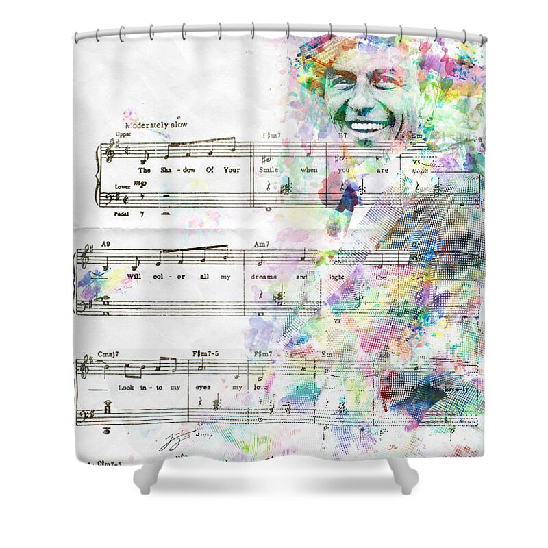 Frank Shower Curtain featuring the painting Frank Sinatra by Jonas Luis