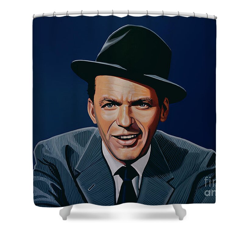 Frank Sinatra Shower Curtain featuring the painting Frank Sinatra by Paul Meijering