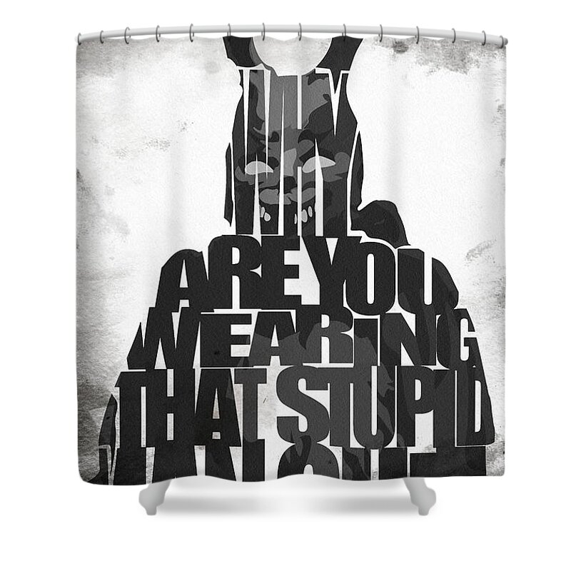 Frank Shower Curtain featuring the painting Frank the Rabbit - Donnie Darko by Inspirowl Design