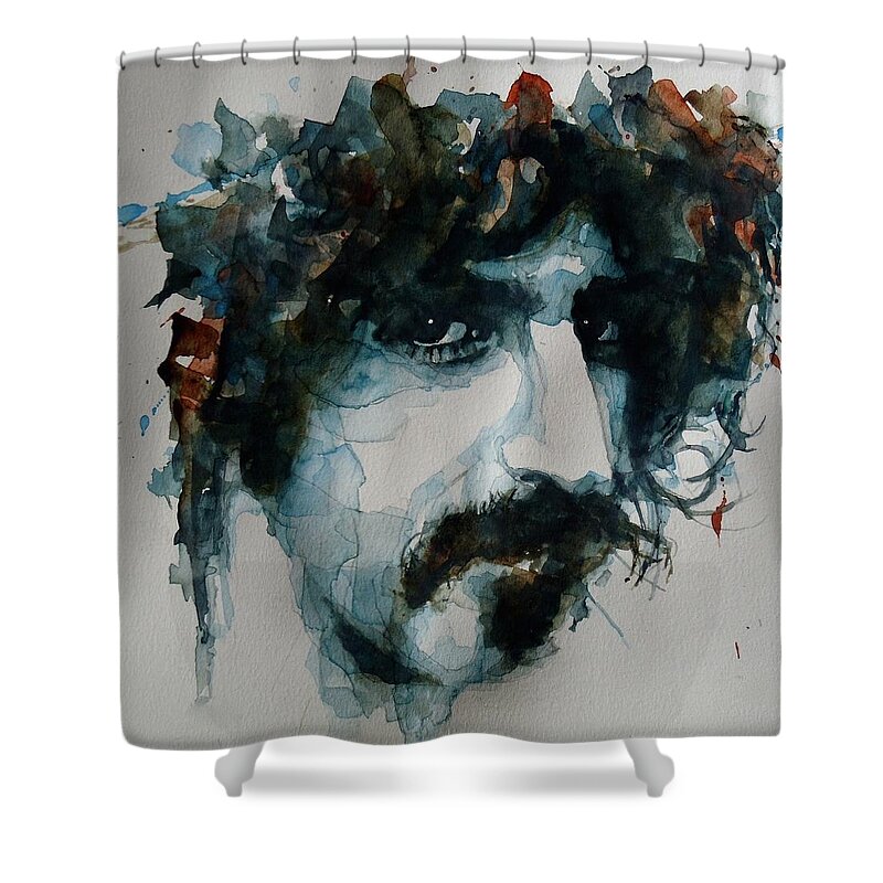Frank Zappa Shower Curtain featuring the painting Frank Zappa by Paul Lovering