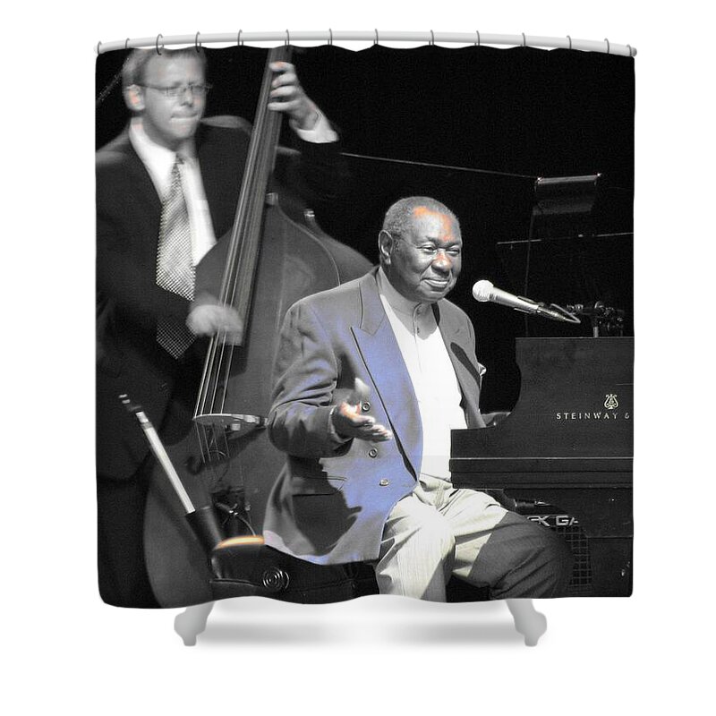 Freddy Cole Shower Curtain featuring the photograph Freddy Cole and Elias Bailey by Cleaster Cotton