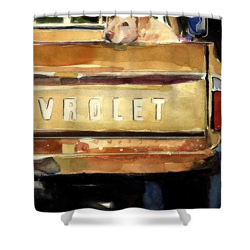 Dog Shower Curtain featuring the painting Free Ride by Molly Poole