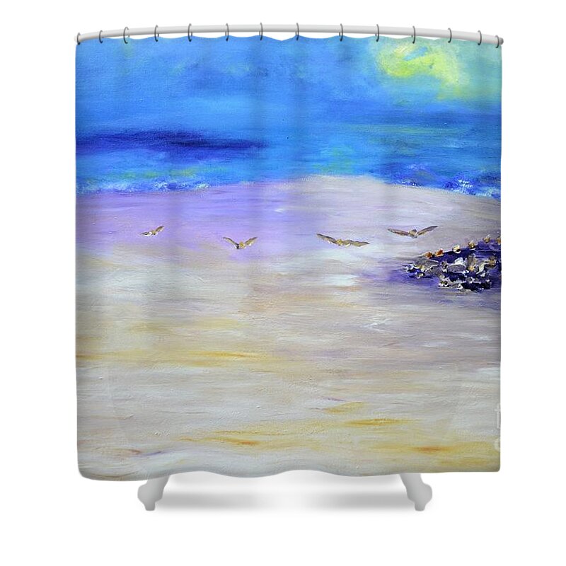 Beach Shower Curtain featuring the painting Freedom by Claire Bull