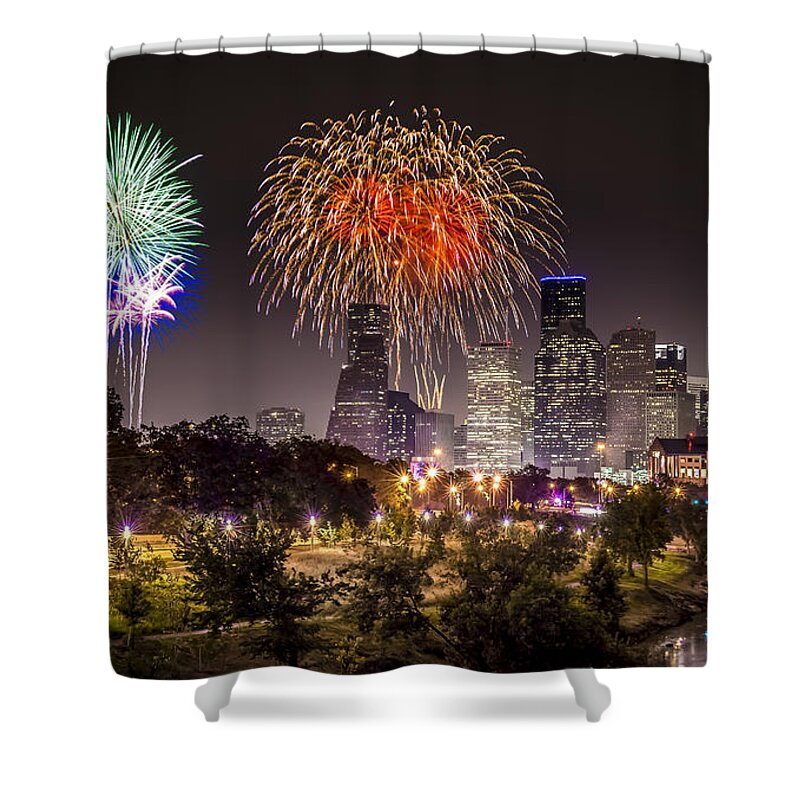 Freedom Over Texas Shower Curtain featuring the photograph Freedom Over Texas by David Morefield