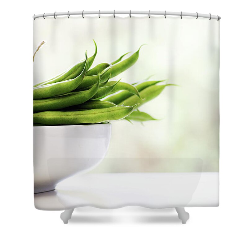 Large Group Of Objects Shower Curtain featuring the photograph French Beans by Gregoria Gregoriou Crowe Fine Art And Creative Photography.