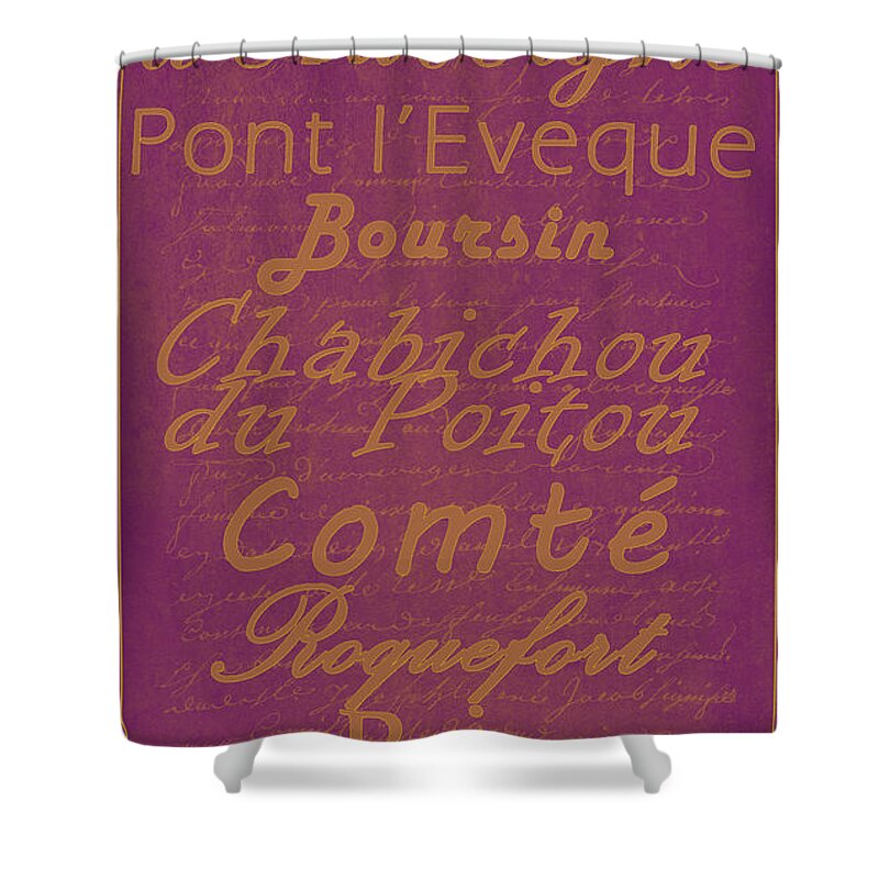 Feature Shower Curtain featuring the digital art French Cheeses - 3 by Paulette B Wright