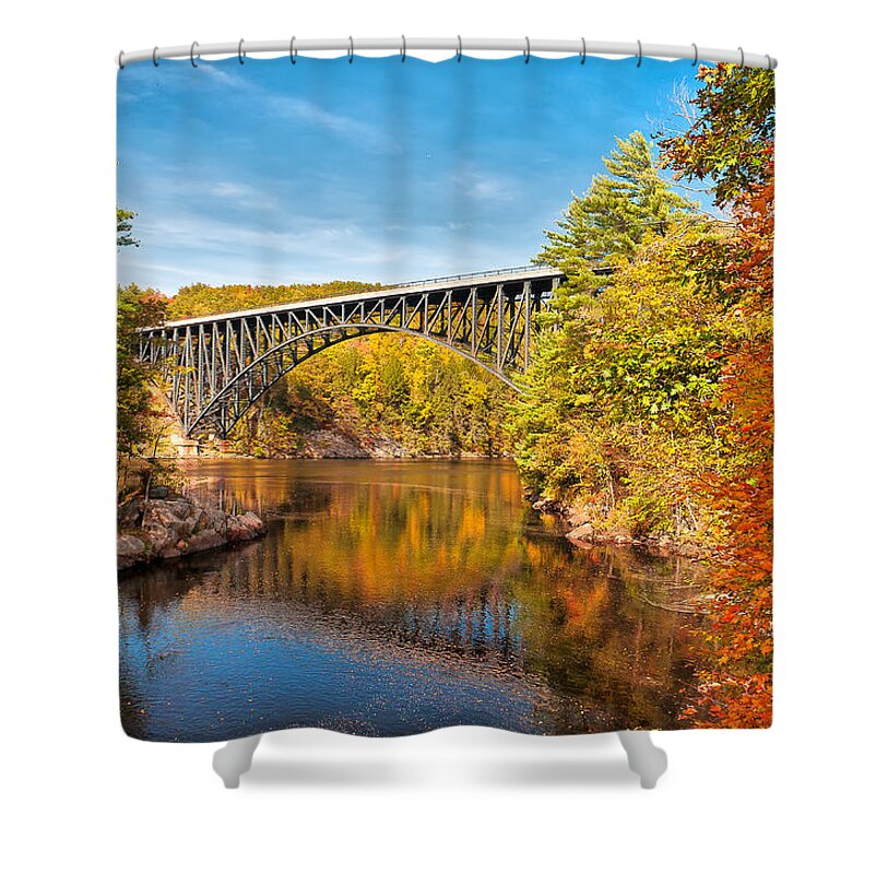 Autumn Shower Curtain featuring the photograph French King Bridge in Autumn by Mitchell R Grosky