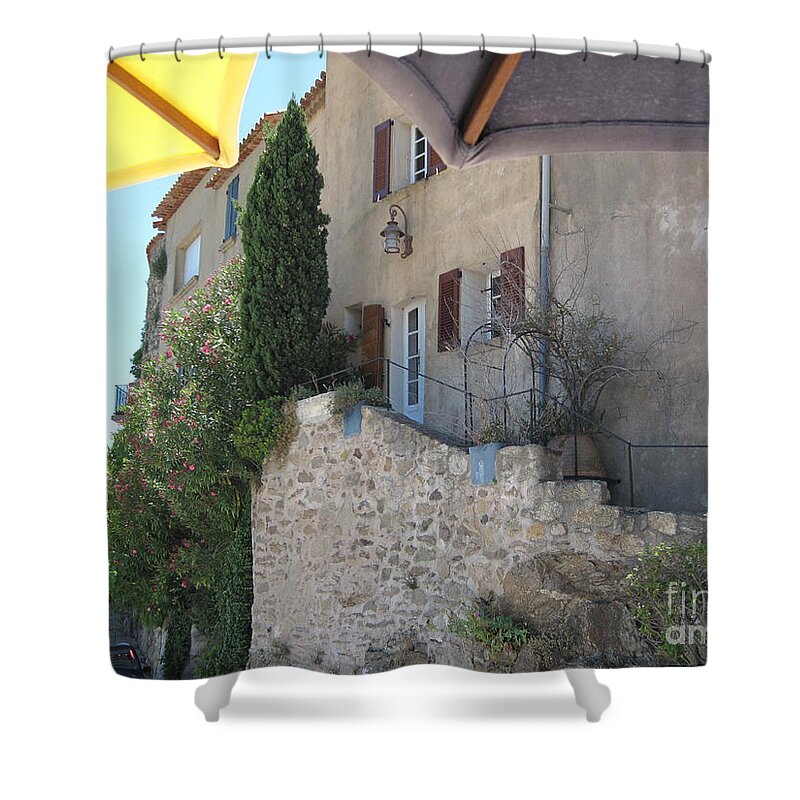 French Village Shower Curtain featuring the photograph French Riviera - Ramatuelle by HEVi FineArt