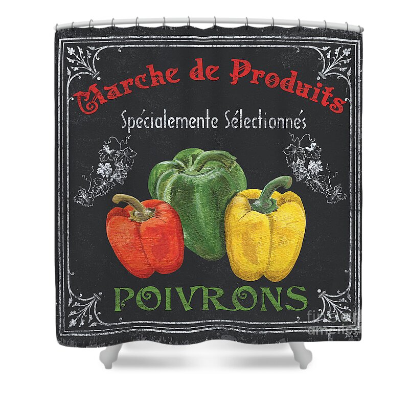 Produce Shower Curtain featuring the painting French Vegetables 3 by Debbie DeWitt