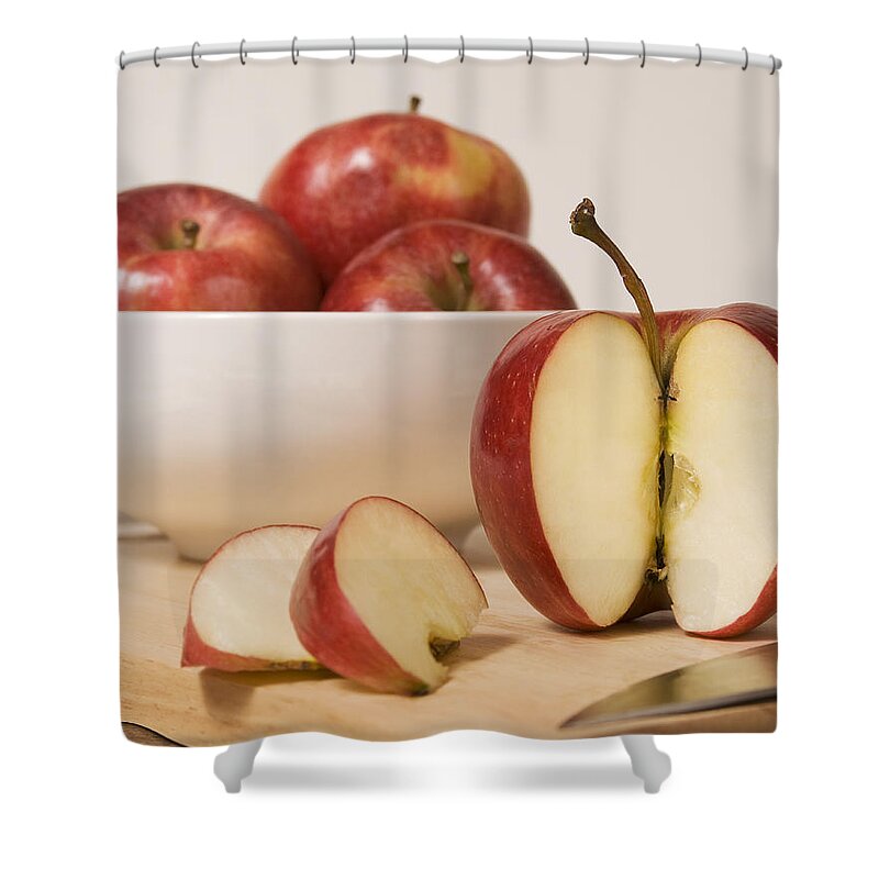 Science Shower Curtain featuring the photograph Fresh Fruit, Rome Beauty Apples by Science Source