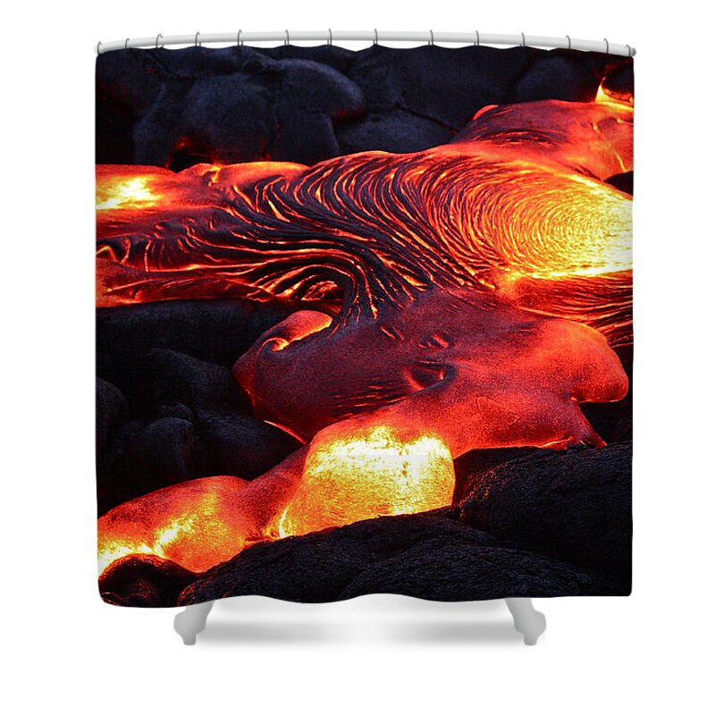 Lava Shower Curtain featuring the photograph Fresh Lava Flow by Venetia Featherstone-Witty