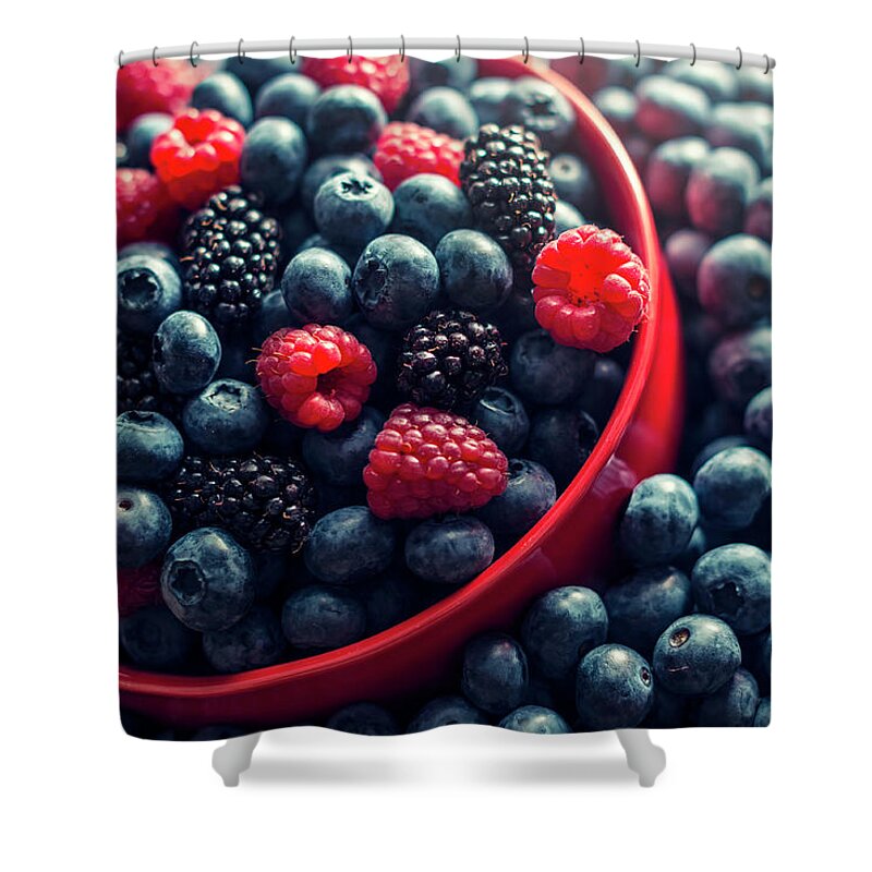 Curve Shower Curtain featuring the photograph Fresh Summer Berries by Kativ