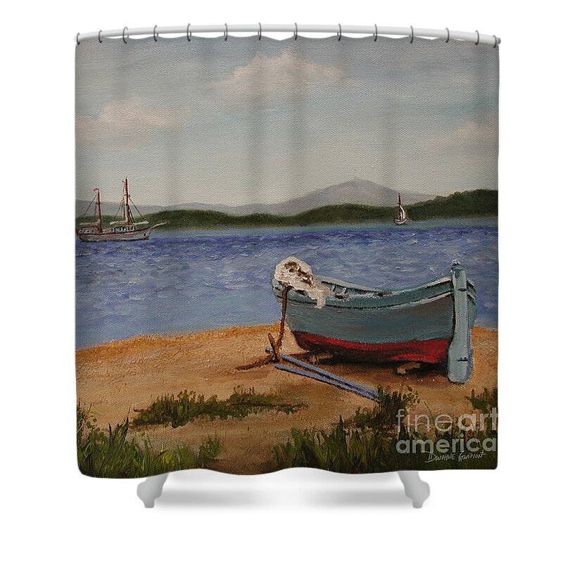 Dwayne Glapion Shower Curtain featuring the painting From The Shore by Dwayne Glapion