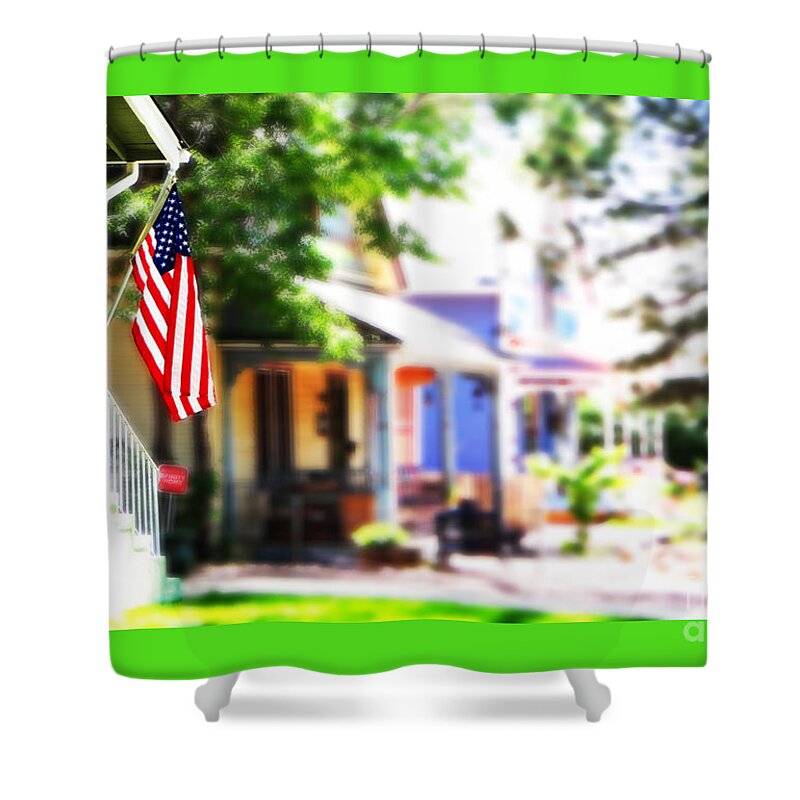 Flag Shower Curtain featuring the photograph Front of the Line - Green by Korynn Neil