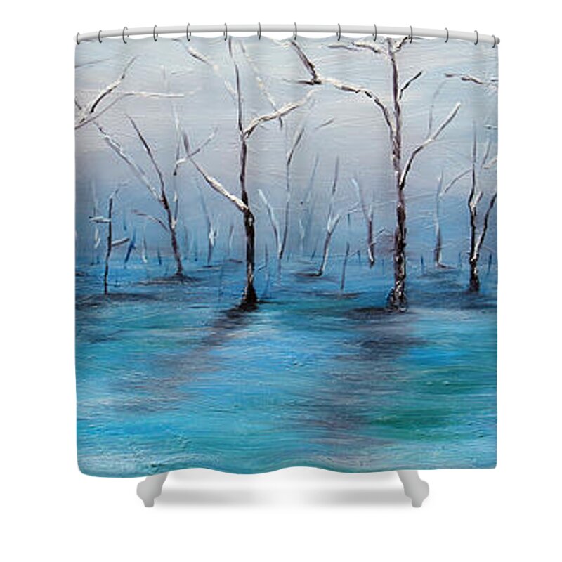 Woods Shower Curtain featuring the painting Frost Like Ashes by Meaghan Troup