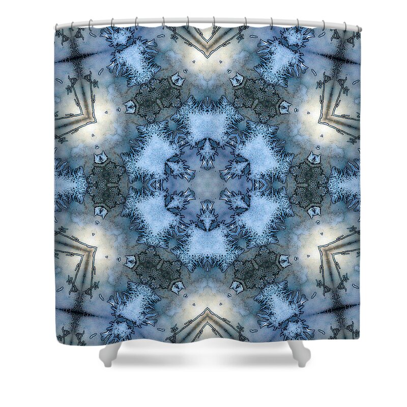  Shower Curtain featuring the photograph Frost Mandala5 by Lee Santa