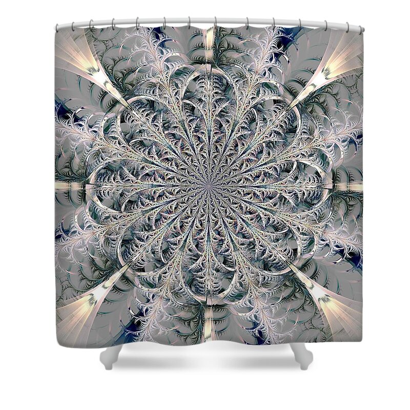 Computer Shower Curtain featuring the digital art Frost Seal by Anastasiya Malakhova