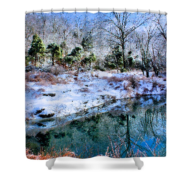 Pond Shower Curtain featuring the photograph Frozen by Kristin Elmquist