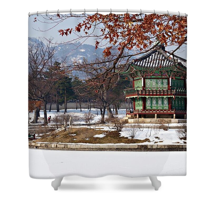 Tranquility Shower Curtain featuring the photograph Frozen Solid by Kelsquire.globecaptures