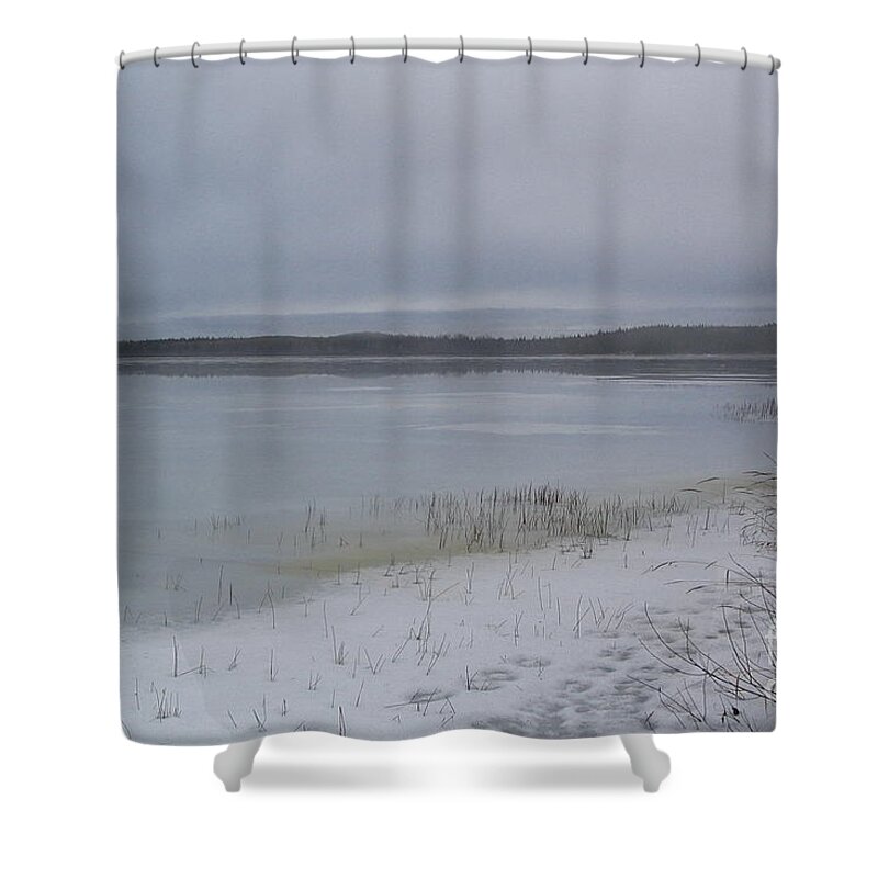 Tranquil Shower Curtain featuring the photograph Frozen Tranquility by Vivian Martin