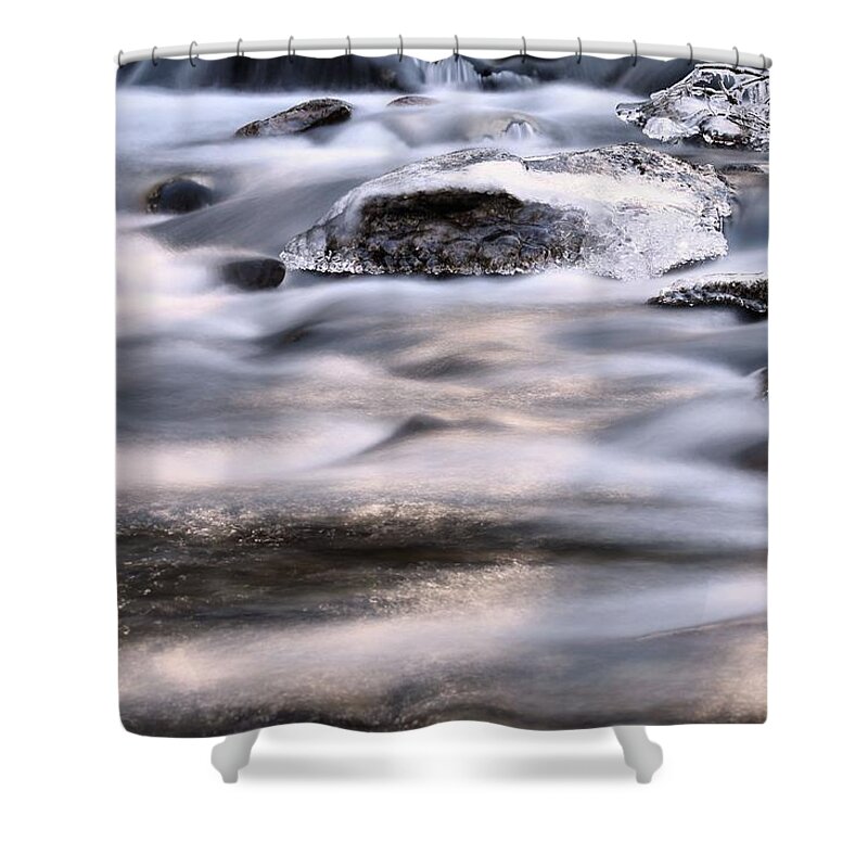 Frozen Shower Curtain featuring the photograph Frozen Waters by Carol Montoya