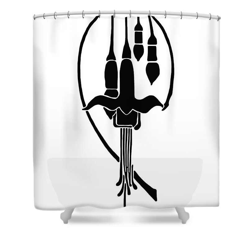 Fuchsia Art Shower Curtain featuring the drawing Fuchsia Stencil Art by Karon Melillo DeVega