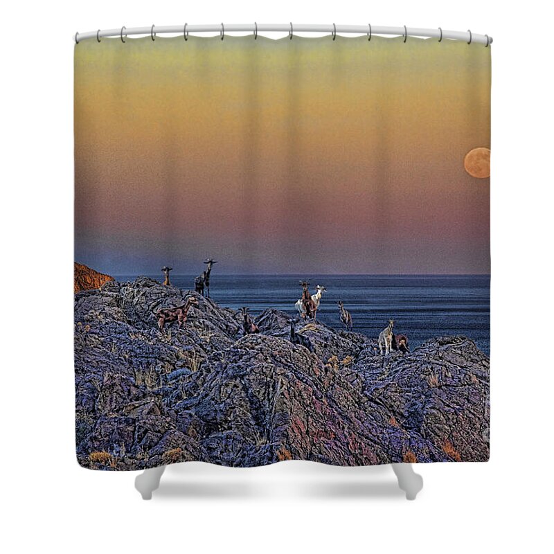Crete Shower Curtain featuring the photograph Full moon gathering of Capricorn by Casper Cammeraat