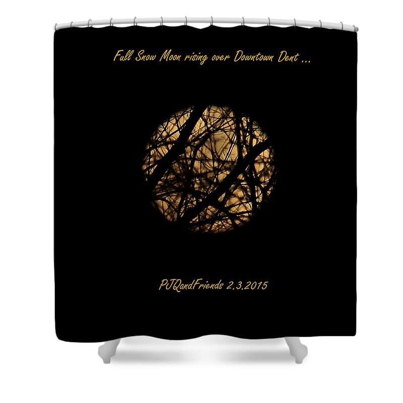 Full Snow Moon 2015 Shower Curtain featuring the photograph Full Snow Moon 2015 by PJQandFriends Photography
