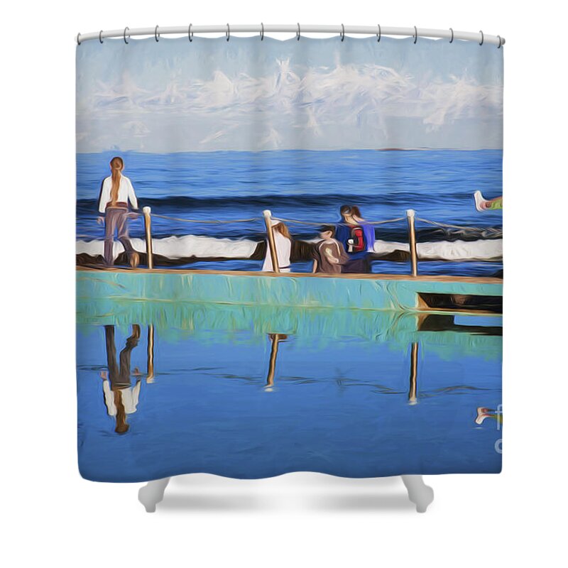 Rockpool Shower Curtain featuring the photograph Fun at the rockpool by Sheila Smart Fine Art Photography