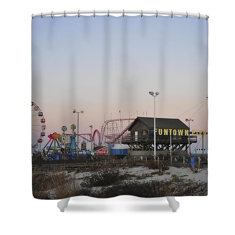 Funtown Pier Shower Curtain featuring the photograph Fun at the Shore Seaside Park New Jersey by Terry DeLuco