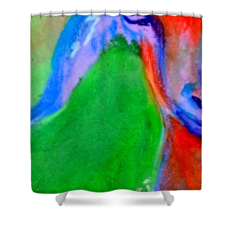 Animal Shower Curtain featuring the painting Funky Baby Goat Kid by Sue Jacobi