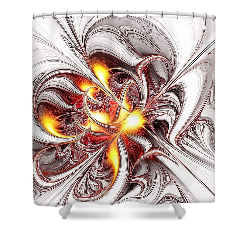 Computer Shower Curtain featuring the digital art Fury by Anastasiya Malakhova