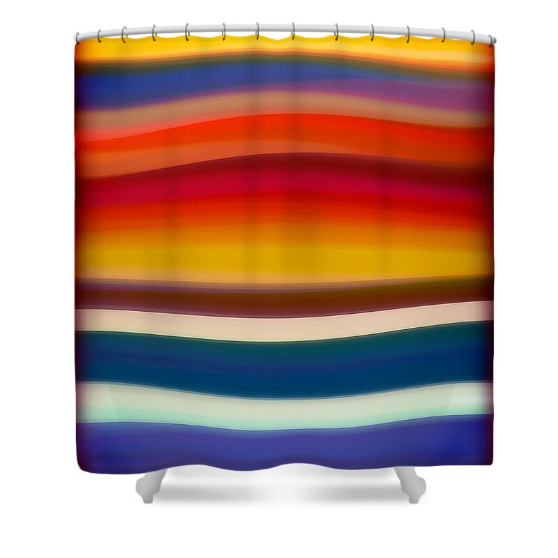 fury Sea Represents The Waves In The Ocean Moving In And Out And The Rhythmic Sound It Creates. Larger Artwork Shower Curtain featuring the painting Fury Sea 8 by Amy Vangsgard