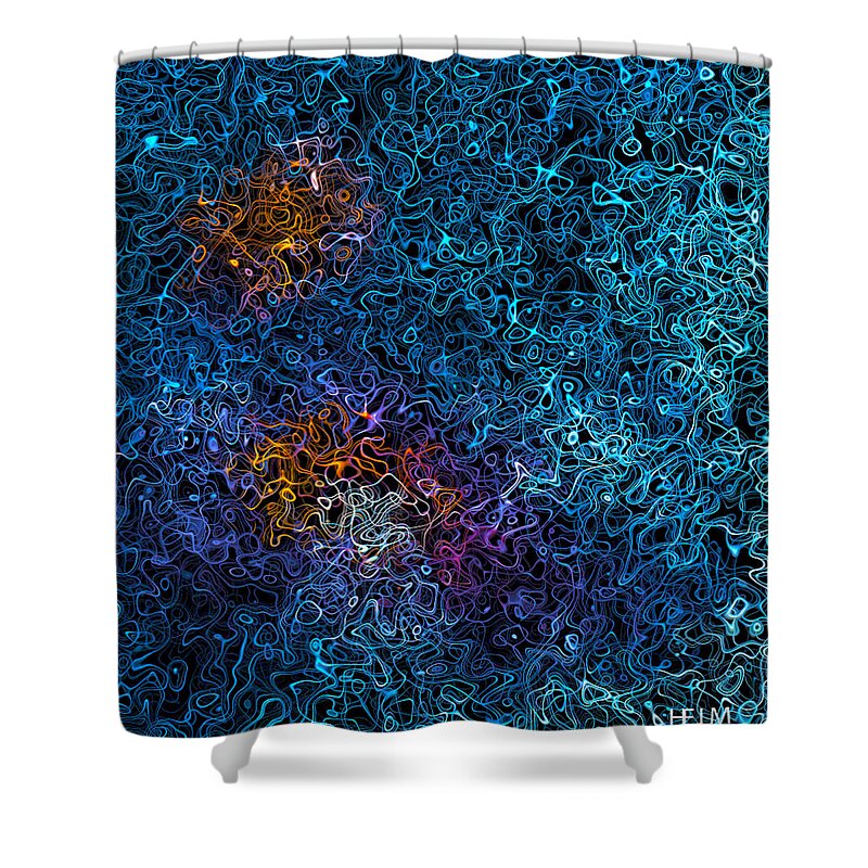 : Digital Paintings Paintings Shower Curtain featuring the photograph Fusion by Mayhem Mediums