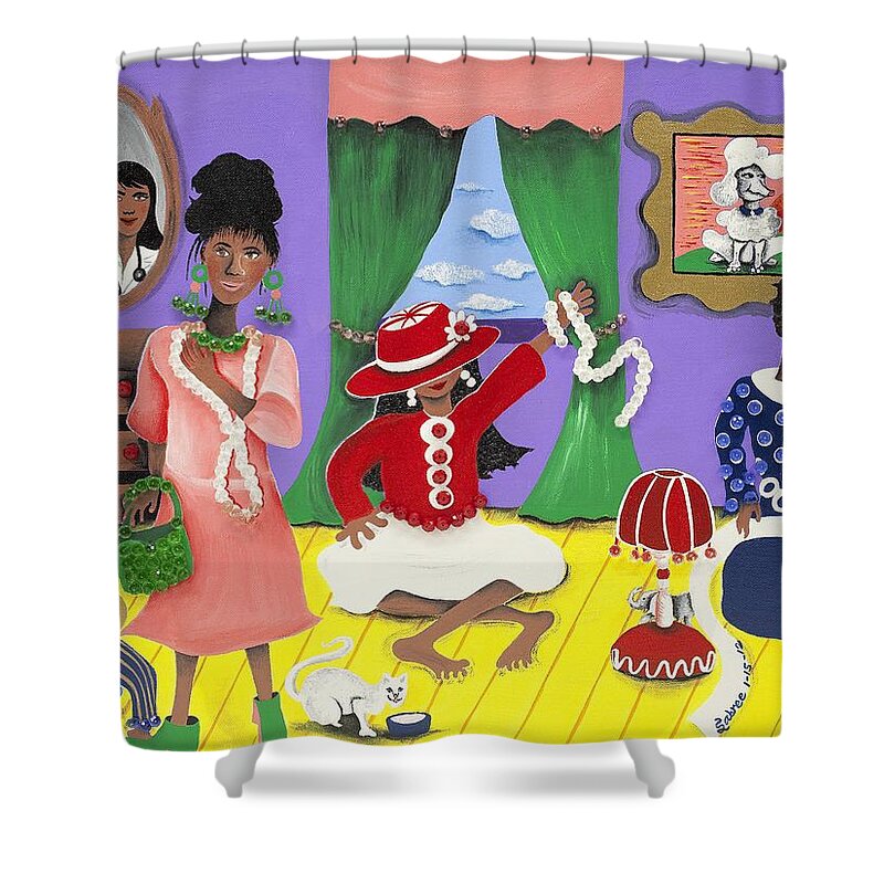 Sabree Shower Curtain featuring the painting Future Reservations by Patricia Sabreee