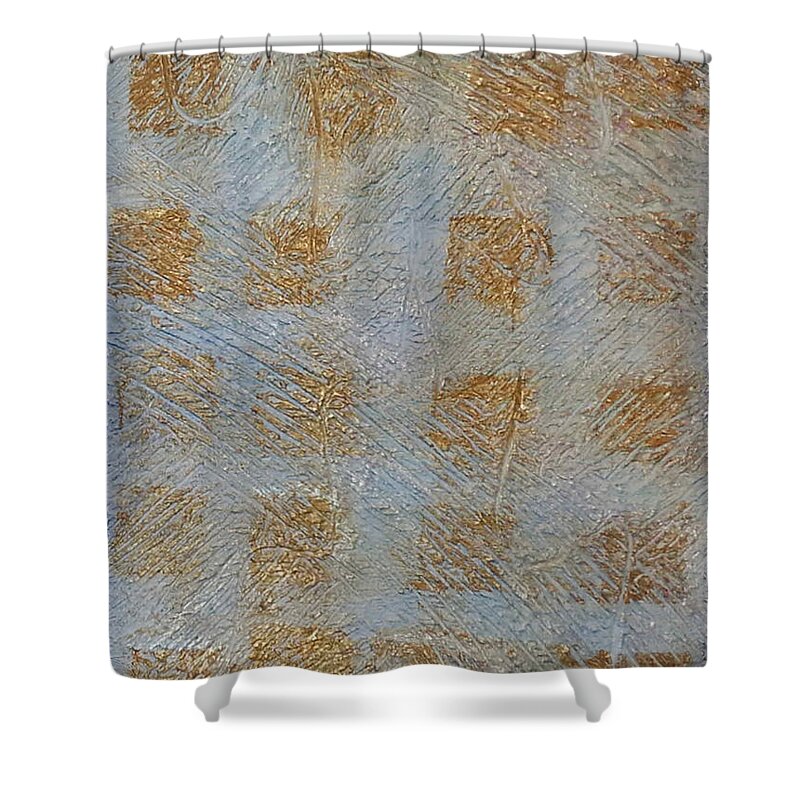 Abstract Painting Shower Curtain featuring the painting G5 - shiny by KUNST MIT HERZ Art with heart