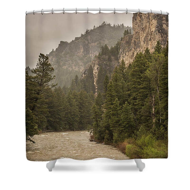 Mountain Shower Curtain featuring the photograph Gallatin River, Montana by Jess McGlothlin Media