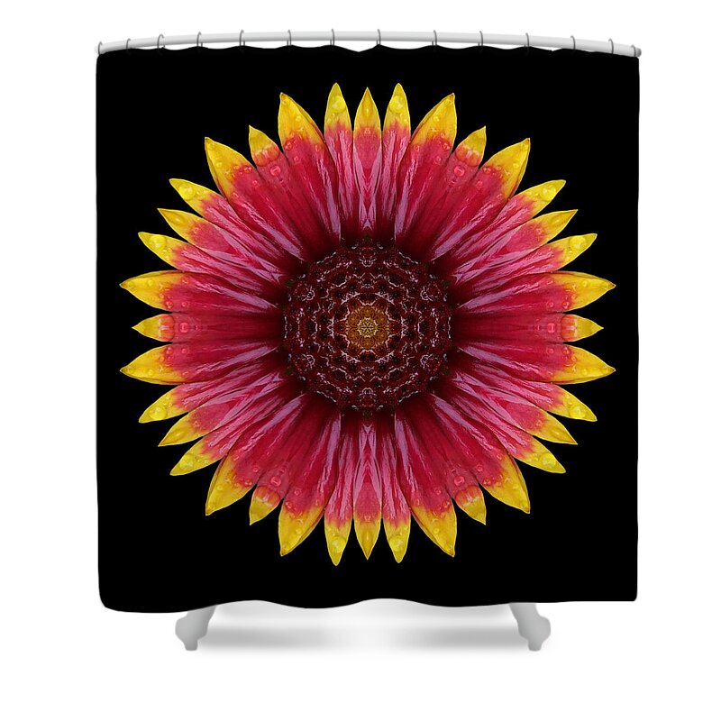 Flower Shower Curtain featuring the photograph Galliardia Arizona Sun Flower Mandala by David J Bookbinder