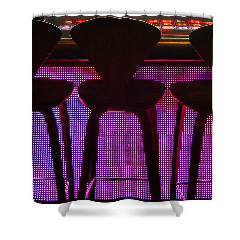 Gaming Shower Curtain featuring the photograph Game table 2 by Tammy Espino